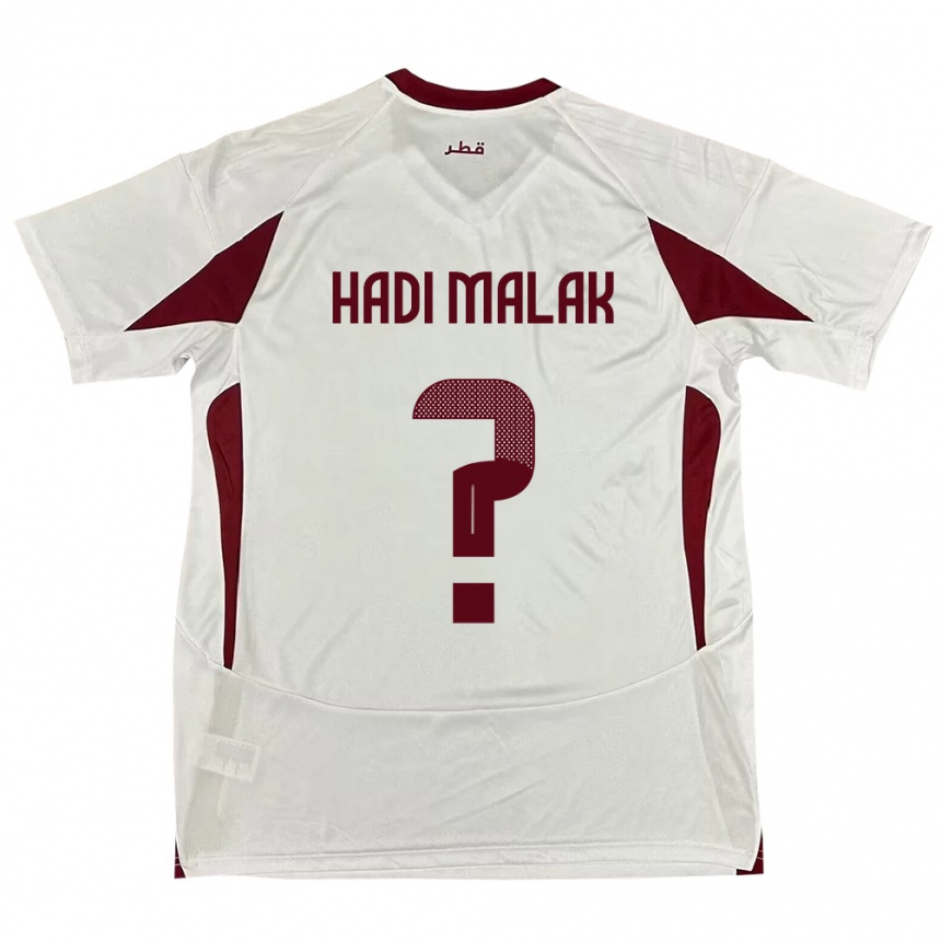 גברים כדורגל קטאר Karam Hadi Malak #0 לָבָן הרחק ג'רזי 24-26