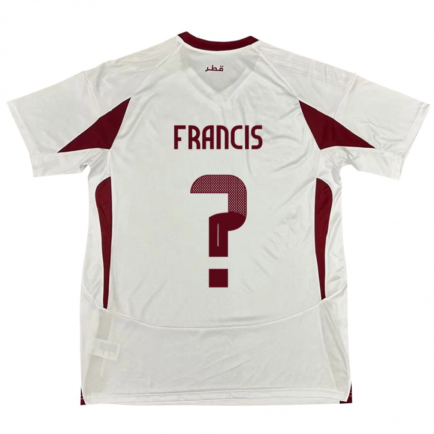גברים כדורגל קטאר Emmanuel Francis #0 לָבָן הרחק ג'רזי 24-26