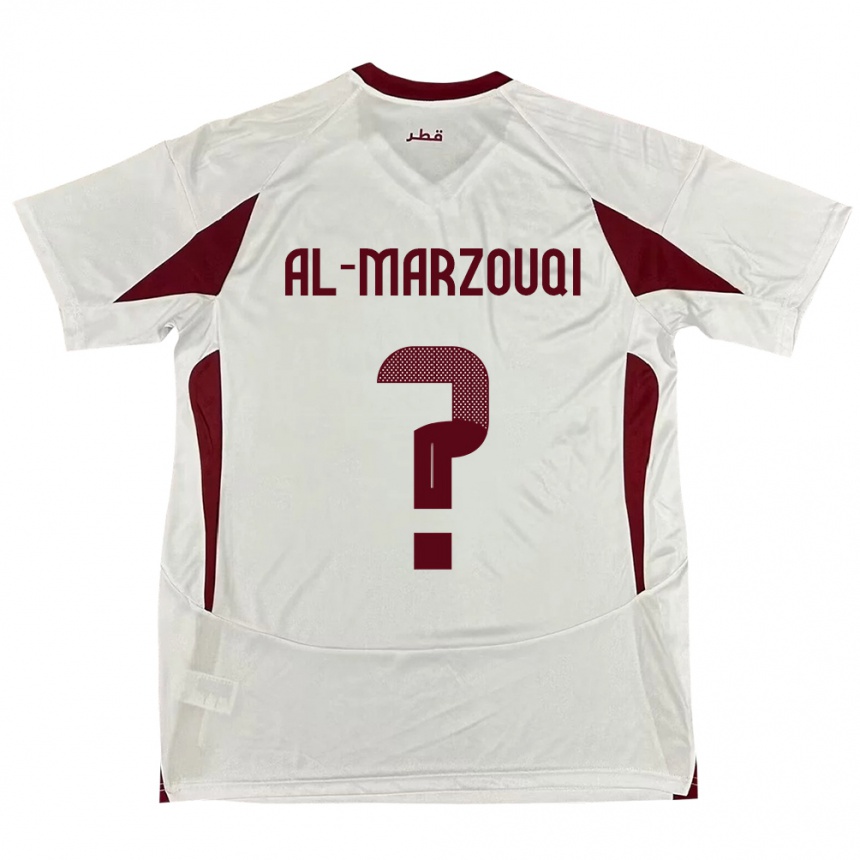 גברים כדורגל קטאר Omar Abdulaziz Al-Marzouqi #0 לָבָן הרחק ג'רזי 24-26