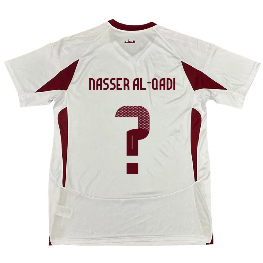 גברים כדורגל קטאר Tameem Nasser Al-Qadi #0 לָבָן הרחק ג'רזי 24-26