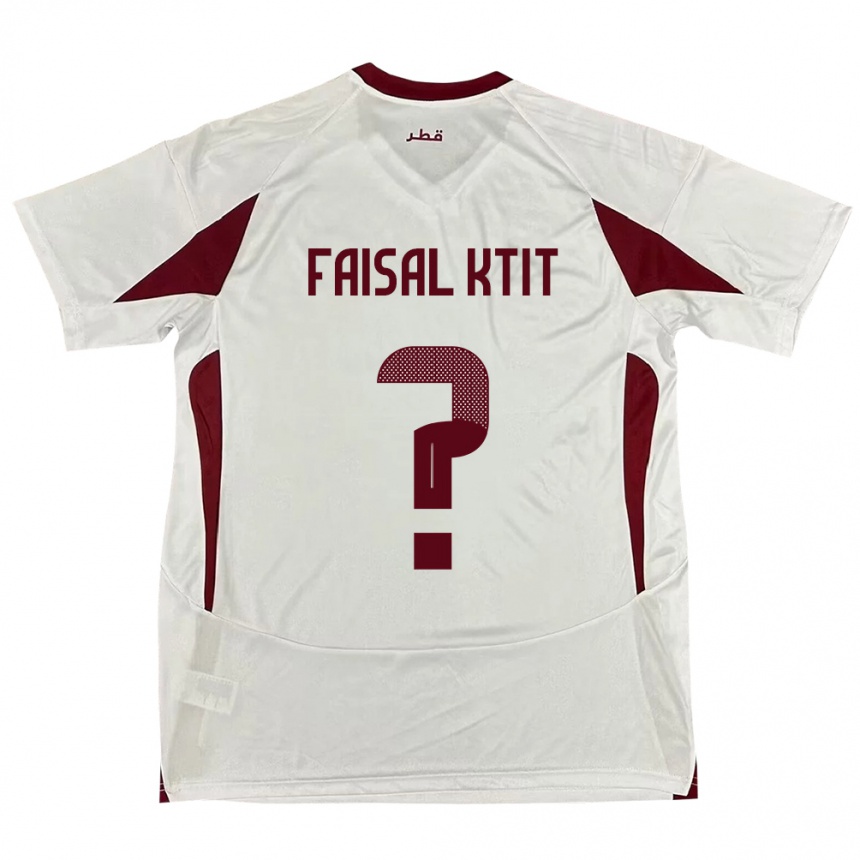 גברים כדורגל קטאר Zaid Faisal Ktit #0 לָבָן הרחק ג'רזי 24-26
