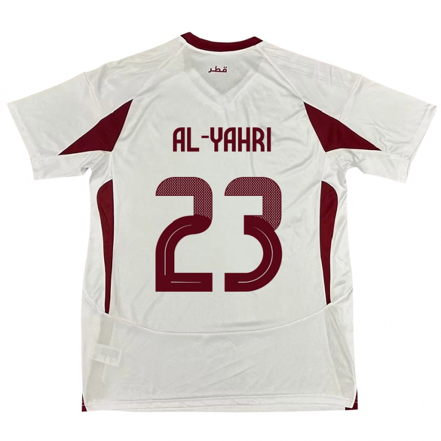 גברים כדורגל קטאר Nawaf Al-Yahri #23 לָבָן הרחק ג'רזי 24-26