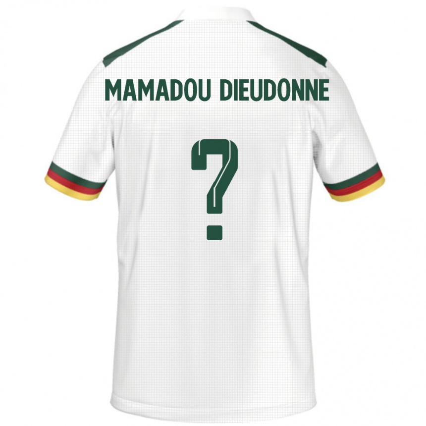 גברים כדורגל קמרון Malik Mamadou Dieudonne #0 לָבָן הרחק ג'רזי 24-26