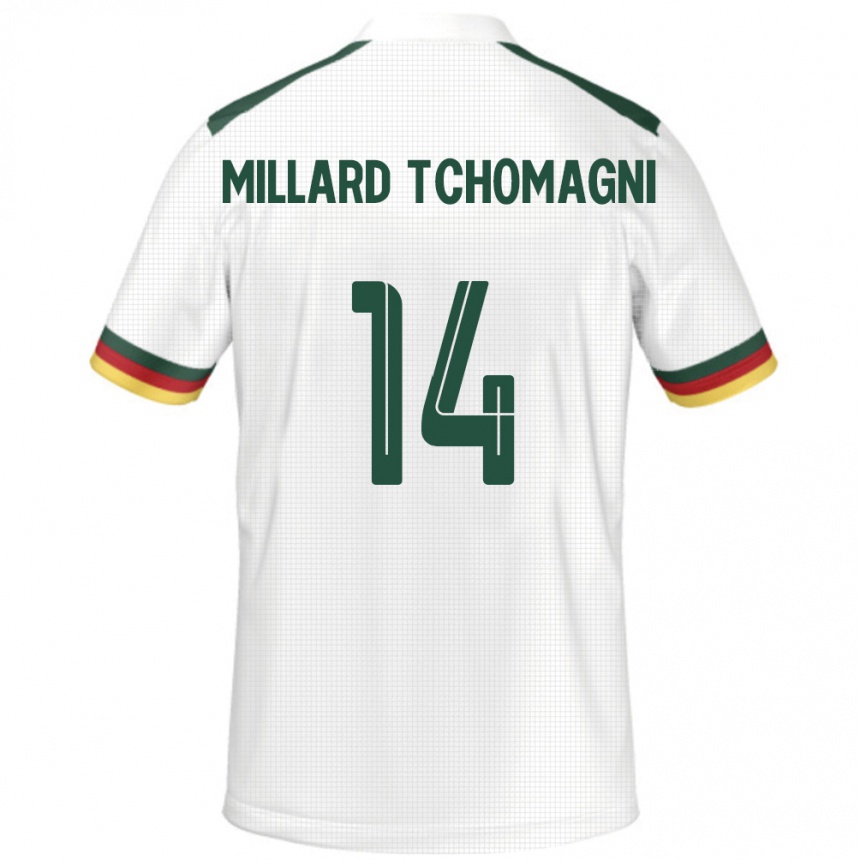 גברים כדורגל קמרון Samuel Millard Tchomagni #14 לָבָן הרחק ג'רזי 24-26