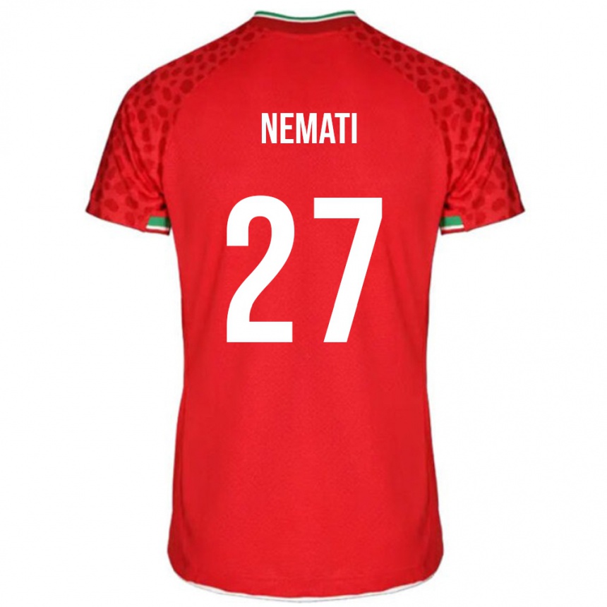 גברים כדורגל איראן Ali Nemati #27 אָדוֹם הרחק ג'רזי 24-26