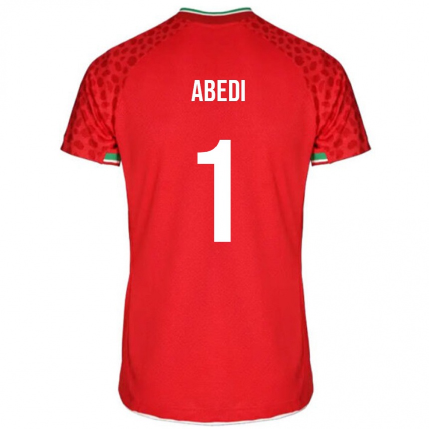 גברים כדורגל איראן Amirmohammad Abedi #1 אָדוֹם הרחק ג'רזי 24-26