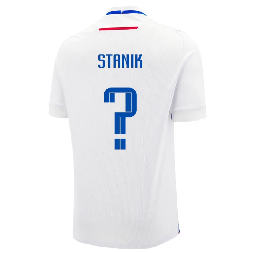 גברים כדורגל סלובקיה Teodor Stanik #0 לָבָן הרחק ג'רזי 24-26