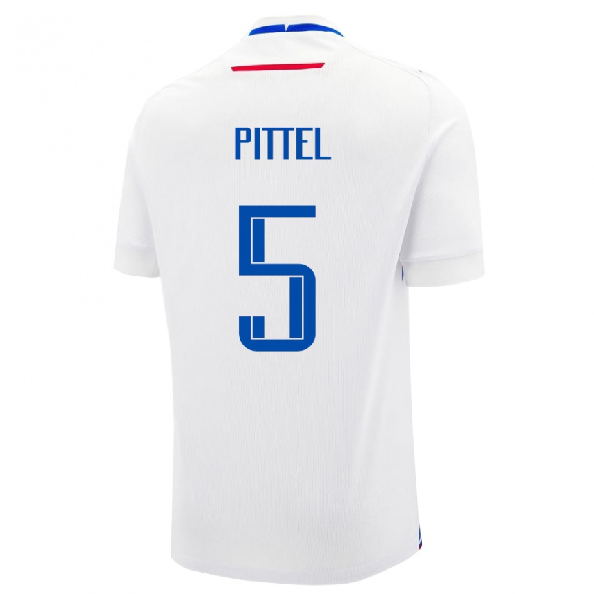 גברים כדורגל סלובקיה Peter Pittel #5 לָבָן הרחק ג'רזי 24-26