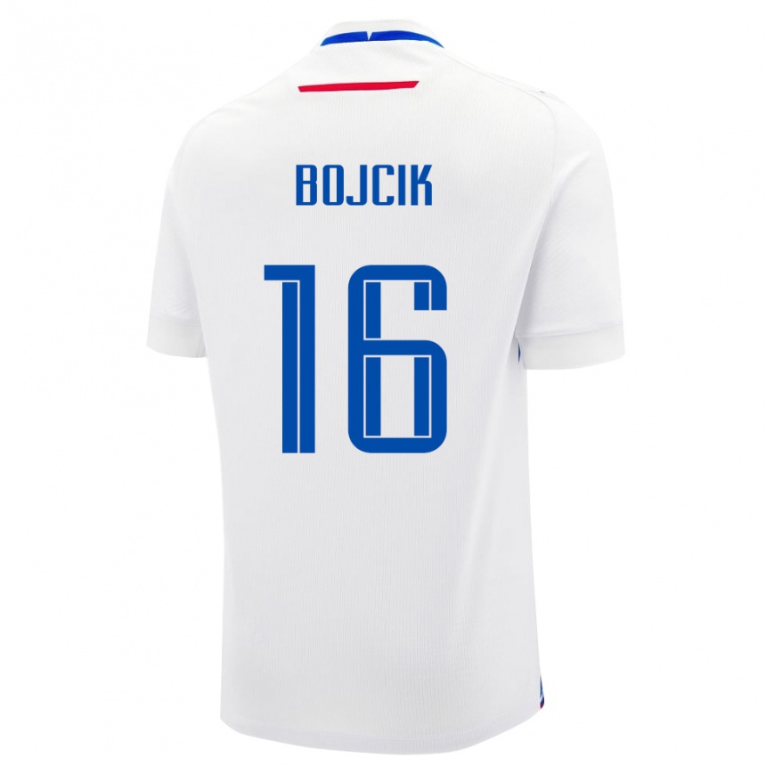 גברים כדורגל סלובקיה Tomas Bojcik #16 לָבָן הרחק ג'רזי 24-26