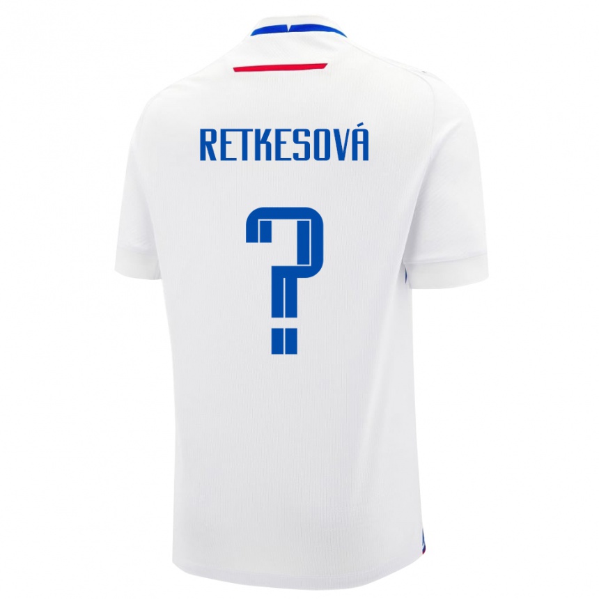 גברים כדורגל סלובקיה Laura Retkesová #0 לָבָן הרחק ג'רזי 24-26