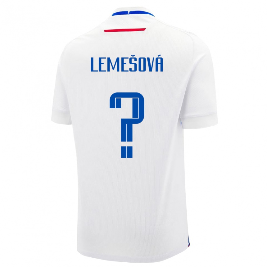 גברים כדורגל סלובקיה Diana Lemešová #0 לָבָן הרחק ג'רזי 24-26
