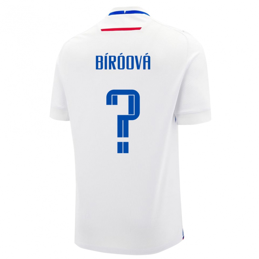 גברים כדורגל סלובקיה Alexandra Bíróová #0 לָבָן הרחק ג'רזי 24-26