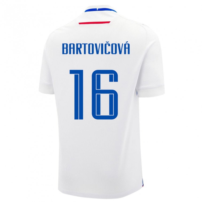 גברים כדורגל סלובקיה Diana Bartovičová #16 לָבָן הרחק ג'רזי 24-26