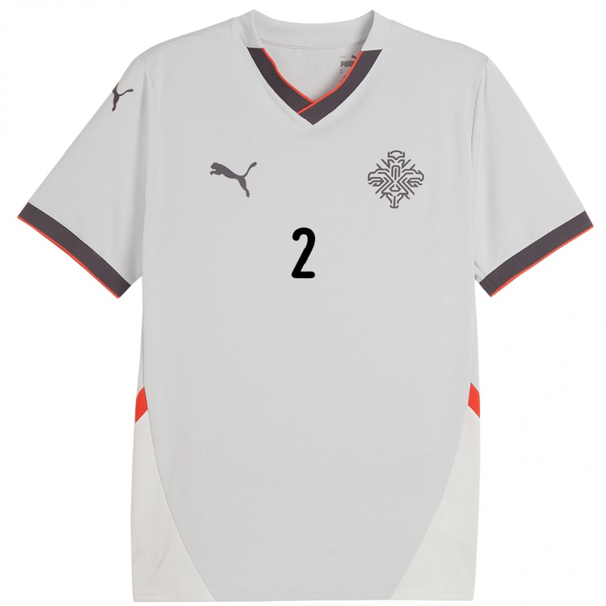 גברים כדורגל אִיסלַנד Emil Máni Breiddal Kjartansson #2 לָבָן הרחק ג'רזי 24-26
