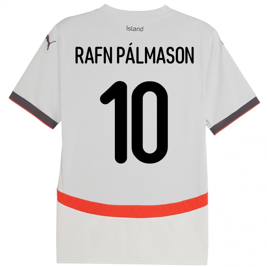 גברים כדורגל אִיסלַנד Alexander Rafn Pálmason #10 לָבָן הרחק ג'רזי 24-26