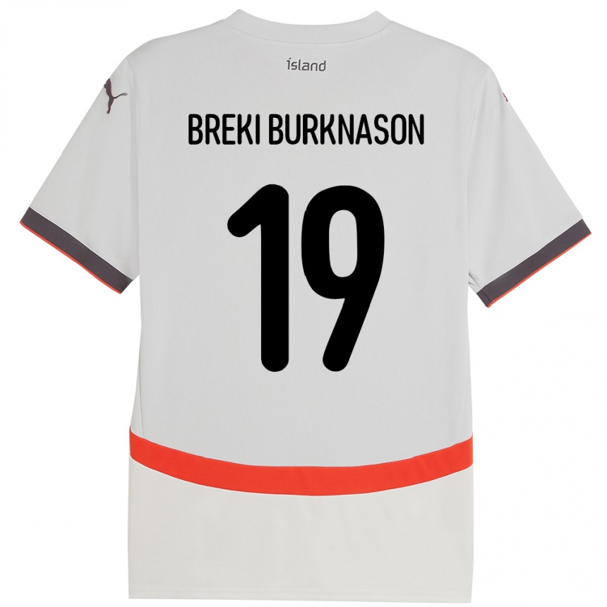 גברים כדורגל אִיסלַנד Birnir Breki Burknason #19 לָבָן הרחק ג'רזי 24-26