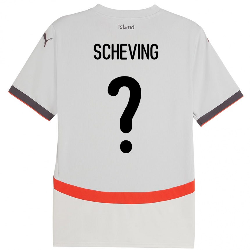 גברים כדורגל אִיסלַנד Auður Sveinbjörnsdóttir Scheving #0 לָבָן הרחק ג'רזי 24-26