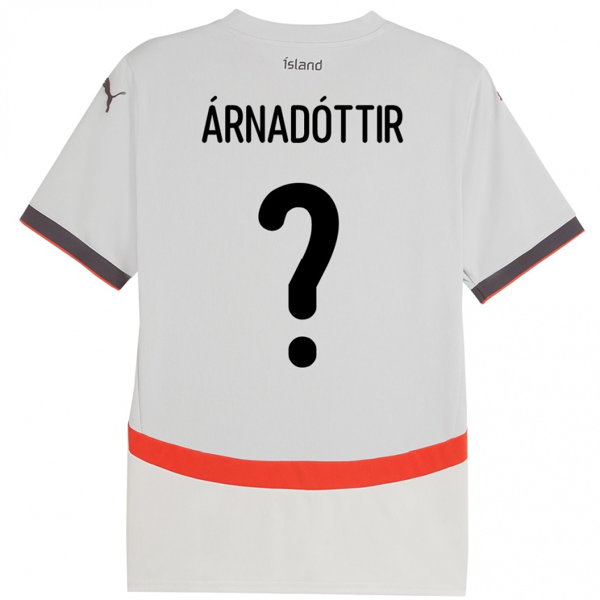 גברים כדורגל אִיסלַנד Kristín Dís Árnadóttir #0 לָבָן הרחק ג'רזי 24-26