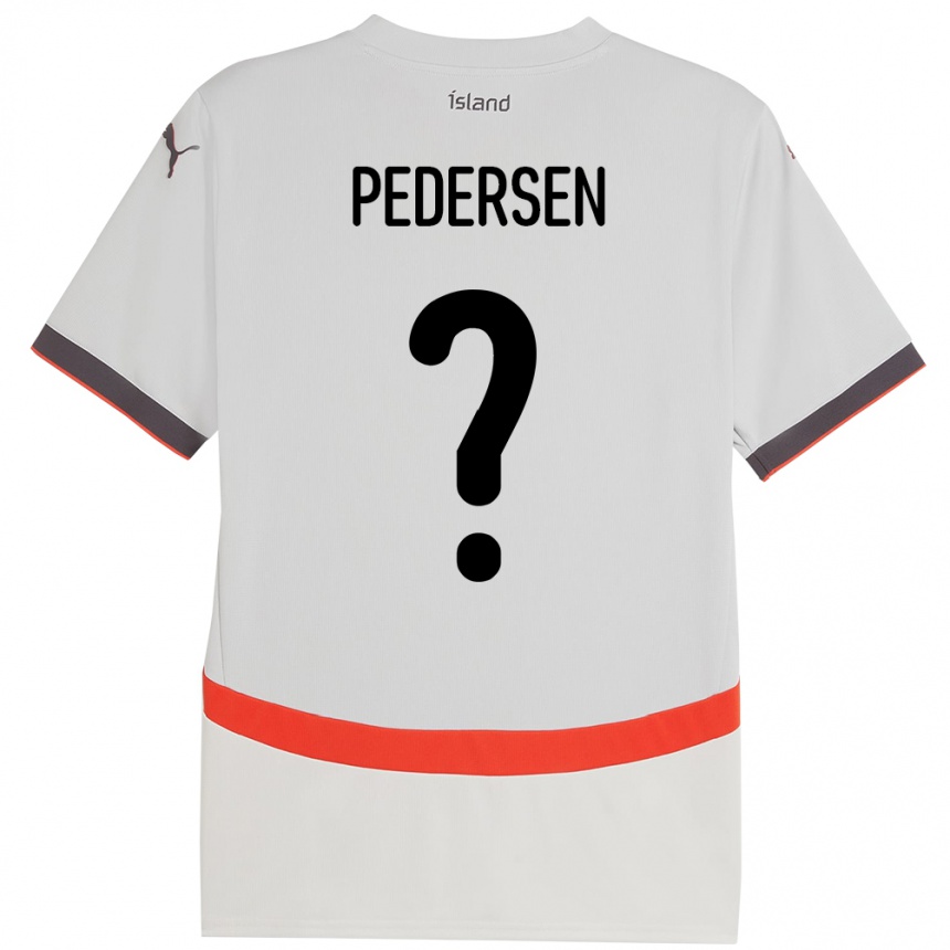 גברים כדורגל אִיסלַנד Lára Pedersen #0 לָבָן הרחק ג'רזי 24-26