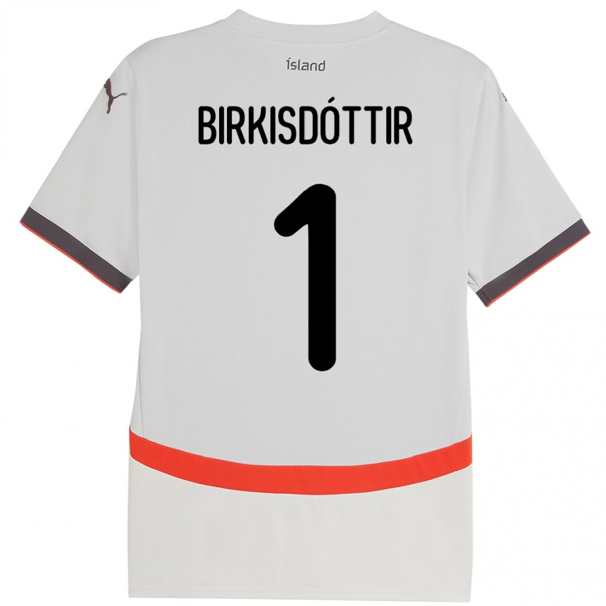 גברים כדורגל אִיסלַנד Fanney Inga Birkisdóttir #1 לָבָן הרחק ג'רזי 24-26