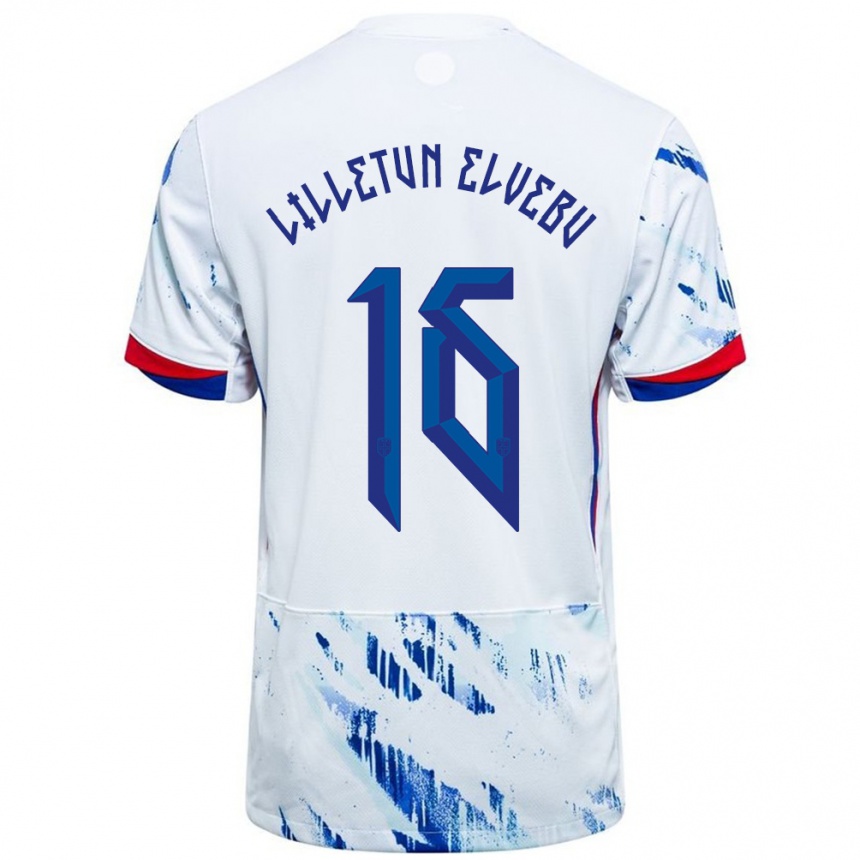 גברים כדורגל נורבגיה Aleksander Lilletun Elvebu #16 לבן כחול הרחק ג'רזי 24-26