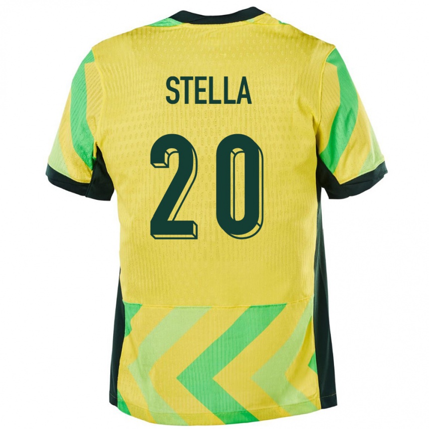 נשים כדורגל אוֹסטְרַלִיָה Xavier Stella #20 זָהוּב ג'רזי ביתית 24-26
