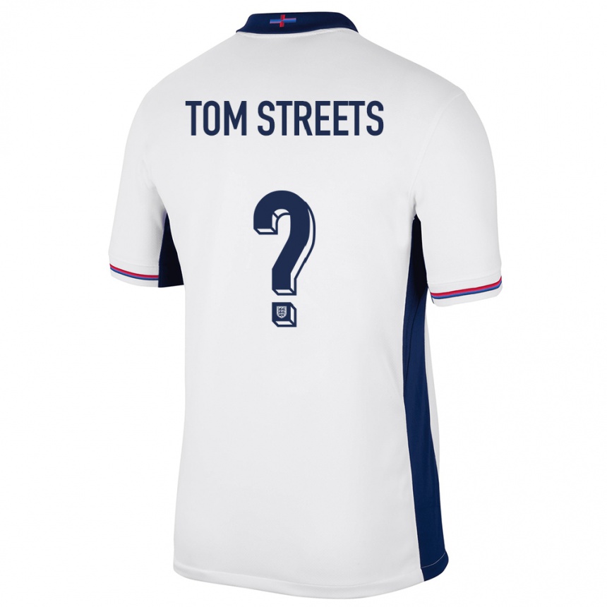 נשים כדורגל אנגליה Tom Streets #0 לבן ג'רזי ביתית 24-26