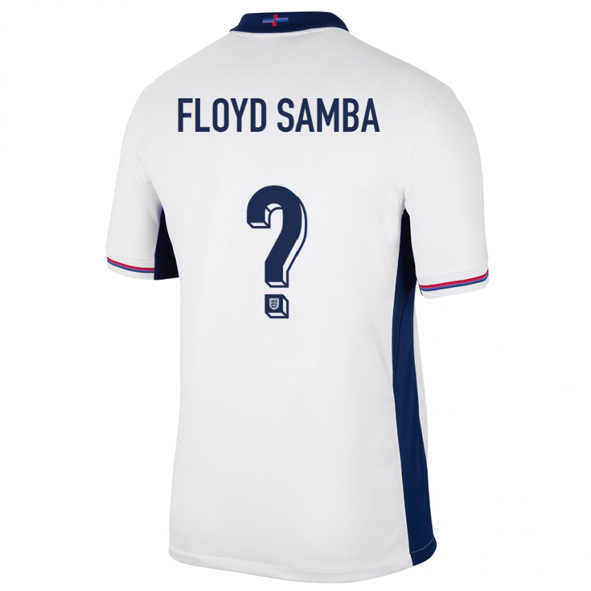 נשים כדורגל אנגליה Floyd Samba #0 לבן ג'רזי ביתית 24-26
