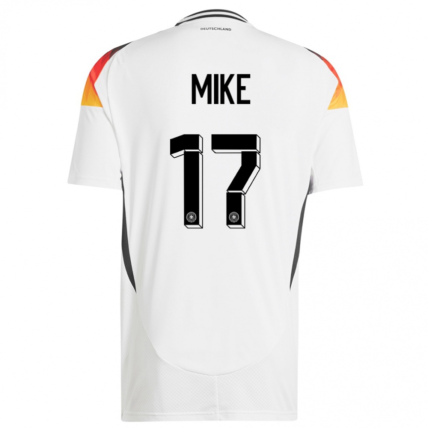 נשים כדורגל גרמניה Wisdom Mike #17 לבן ג'רזי ביתית 24-26