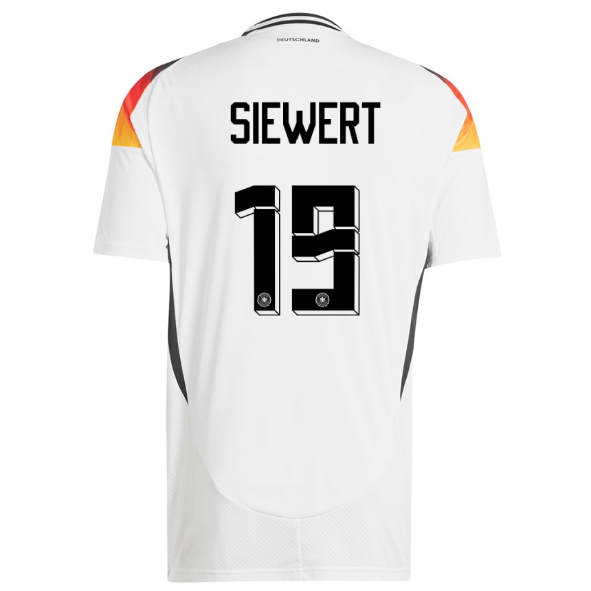 נשים כדורגל גרמניה Joschua Siewert #19 לבן ג'רזי ביתית 24-26