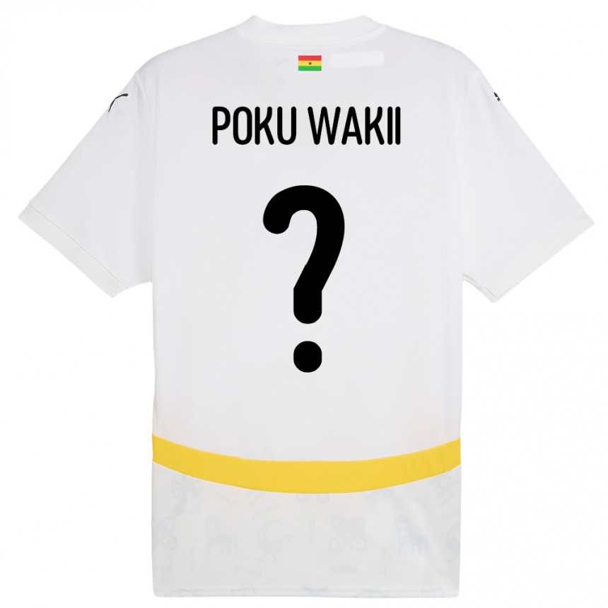 נשים כדורגל גאנה Godfred Poku Wakii #0 לָבָן ג'רזי ביתית 24-26