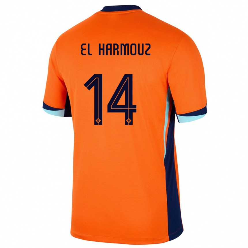 נשים כדורגל הולנד Nassim El Harmouz #14 תפוז ג'רזי ביתית 24-26