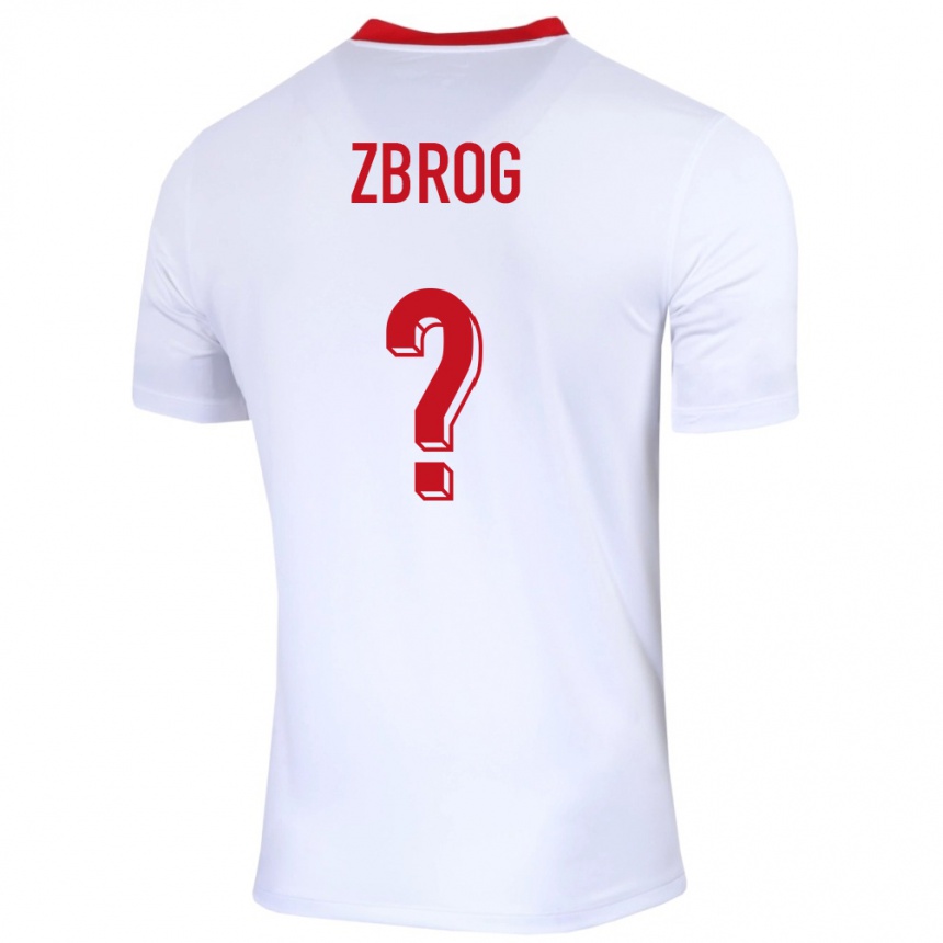 נשים כדורגל פולין Jakub Zbrog #0 לבן ג'רזי ביתית 24-26