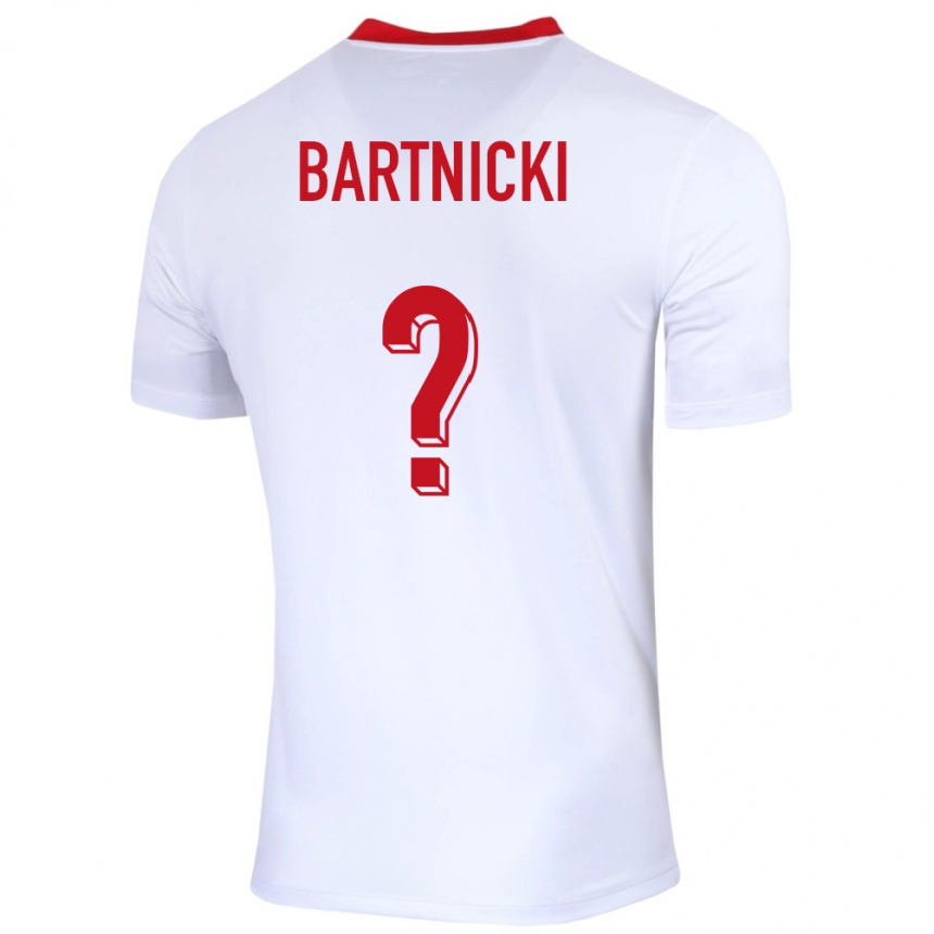 נשים כדורגל פולין Piotr Bartnicki #0 לבן ג'רזי ביתית 24-26