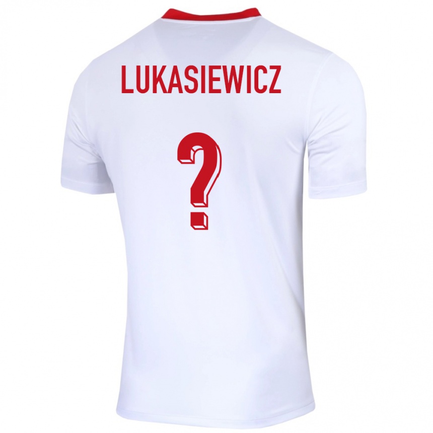 נשים כדורגל פולין Adam Lukasiewicz #0 לבן ג'רזי ביתית 24-26