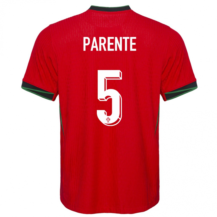 נשים כדורגל פורטוגל Tiago Parente #5 אָדוֹם ג'רזי ביתית 24-26