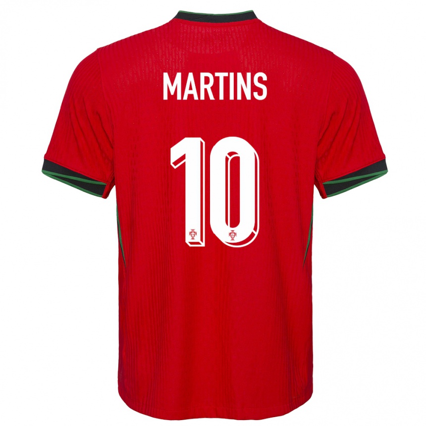 נשים כדורגל פורטוגל Eduardo Martins #10 אָדוֹם ג'רזי ביתית 24-26