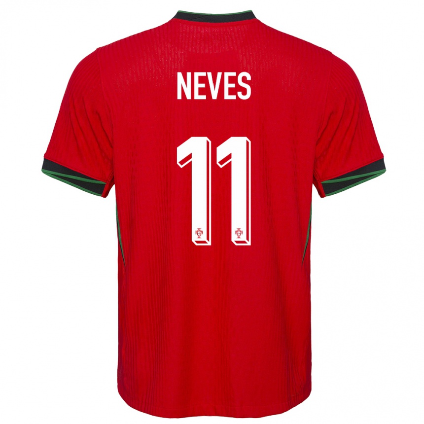 נשים כדורגל פורטוגל Bernardo Neves #11 אָדוֹם ג'רזי ביתית 24-26