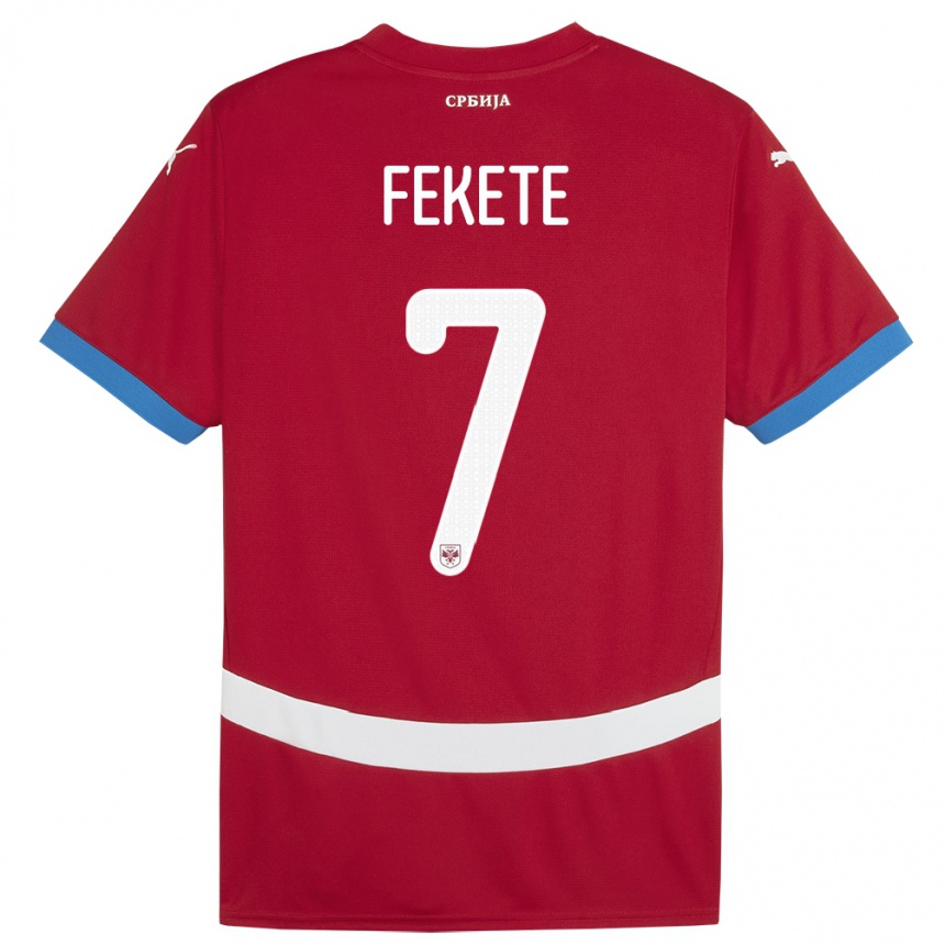 נשים כדורגל סרביה Danilo Fekete #7 אָדוֹם ג'רזי ביתית 24-26