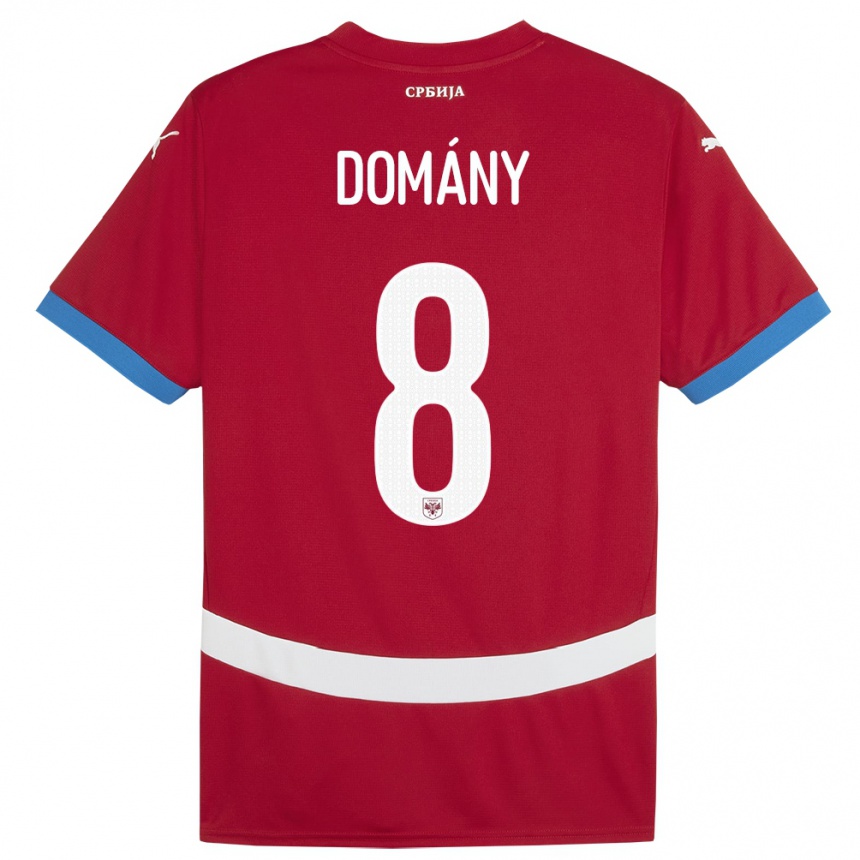 נשים כדורגל סרביה Bence Domány #8 אָדוֹם ג'רזי ביתית 24-26