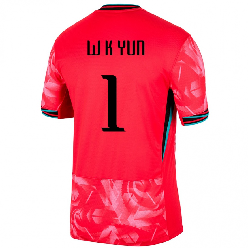 נשים כדורגל דרום קוריאה Ki-Wook Yun #1 אָדוֹם ג'רזי ביתית 24-26