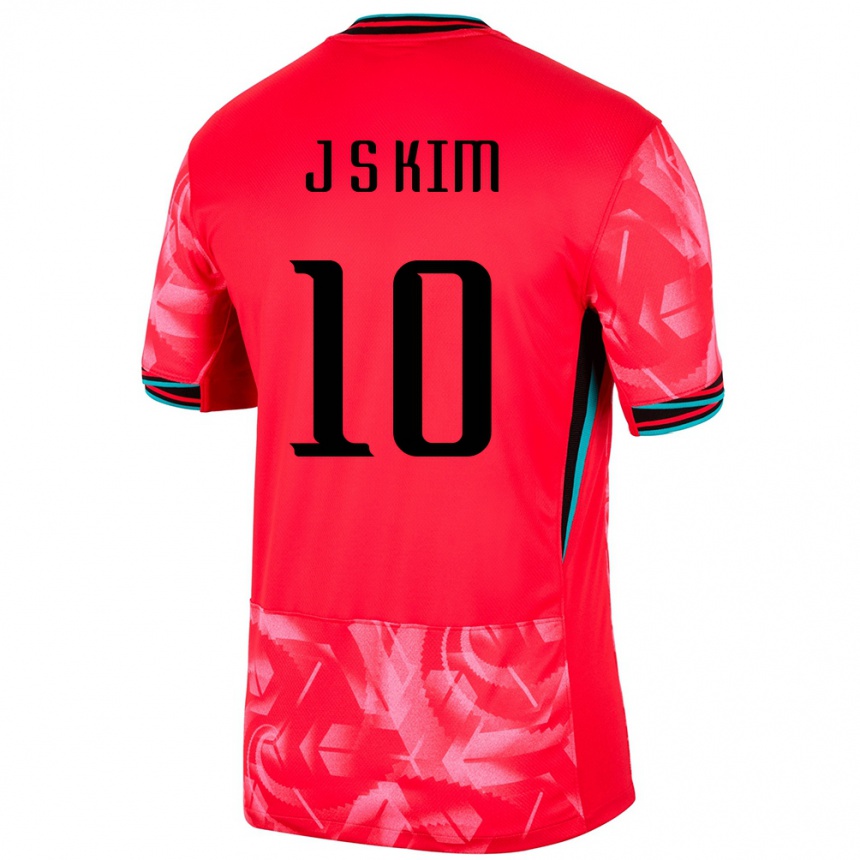 נשים כדורגל דרום קוריאה Ji-Sung Kim #10 אָדוֹם ג'רזי ביתית 24-26