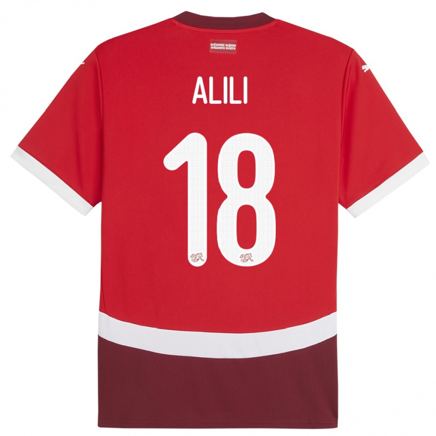 נשים כדורגל שווייץ בוראק אלילי #18 אָדוֹם ג'רזי ביתית 24-26