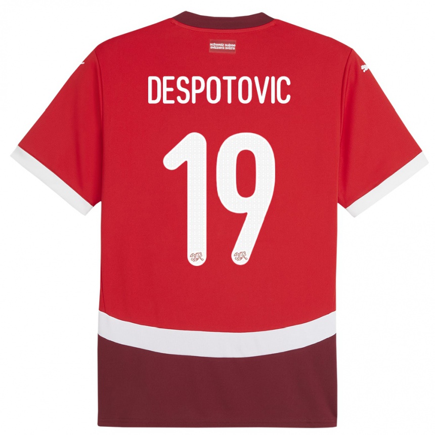 נשים כדורגל שווייץ Ilija Despotovic #19 אָדוֹם ג'רזי ביתית 24-26
