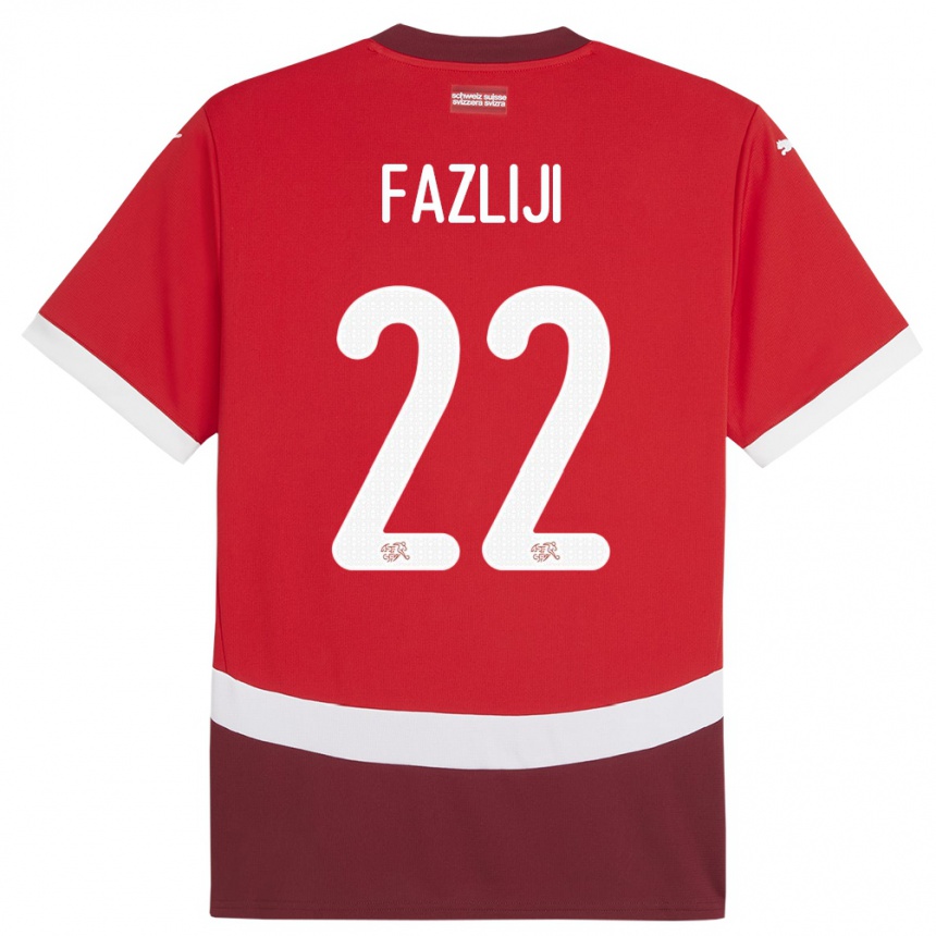 נשים כדורגל שווייץ Anid Fazliji #22 אָדוֹם ג'רזי ביתית 24-26