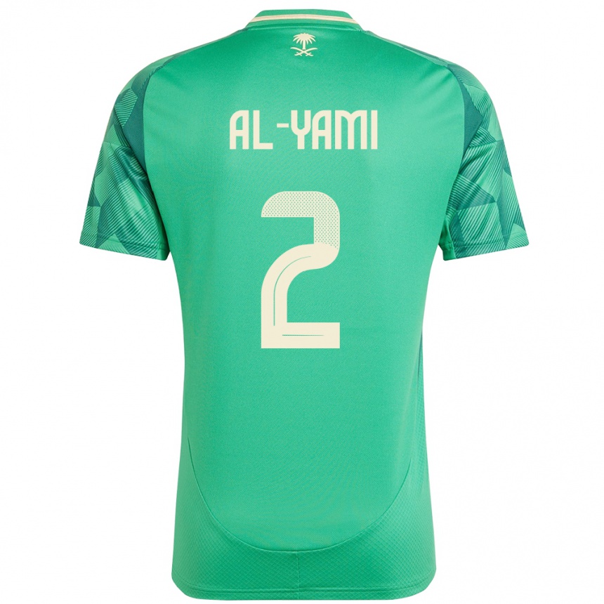 נשים כדורגל ערב הסעודית Marwan Al-Yami #2 יָרוֹק ג'רזי ביתית 24-26