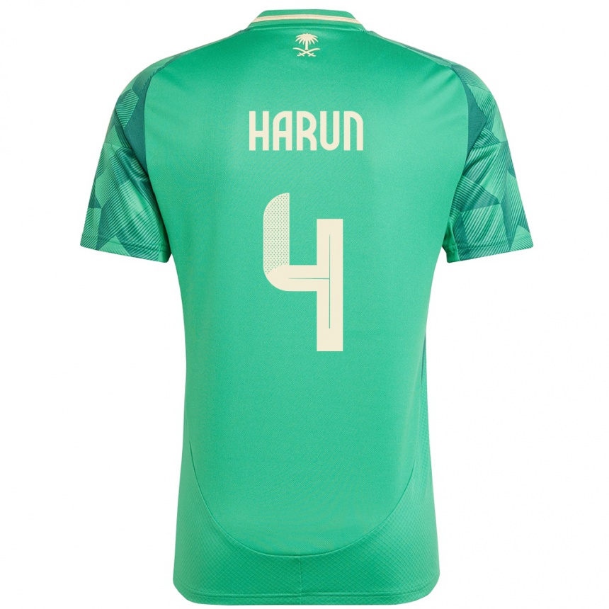 נשים כדורגל ערב הסעודית Saud Harun #4 יָרוֹק ג'רזי ביתית 24-26