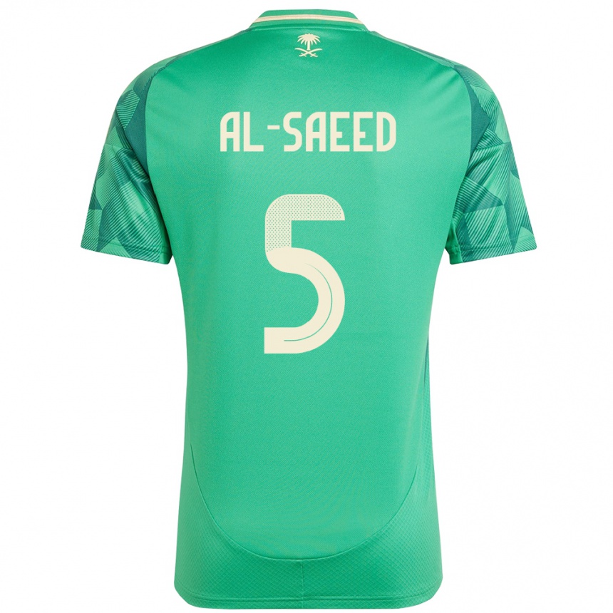 נשים כדורגל ערב הסעודית Turki Al-Saeed #5 יָרוֹק ג'רזי ביתית 24-26