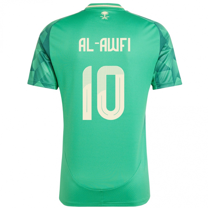 נשים כדורגל ערב הסעודית Al-Walid Al-Awfi #10 יָרוֹק ג'רזי ביתית 24-26
