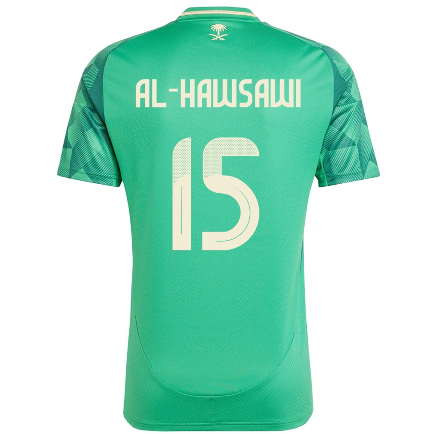 נשים כדורגל ערב הסעודית Suhayb Al-Hawsawi #15 יָרוֹק ג'רזי ביתית 24-26